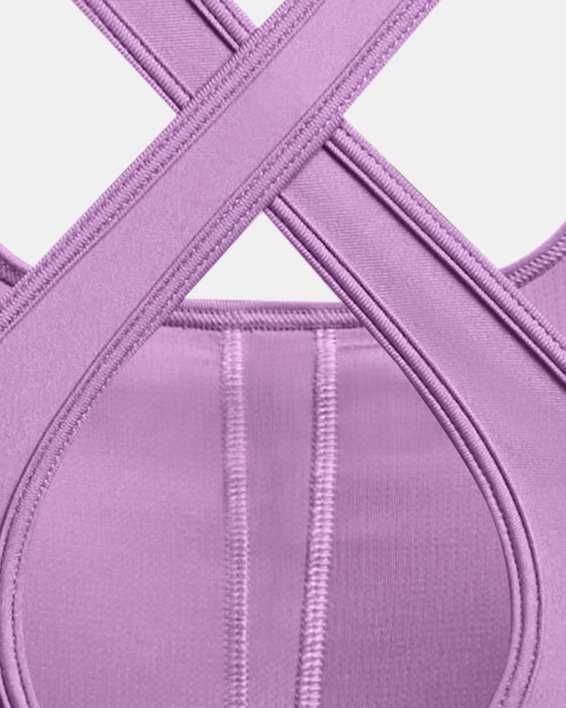 Bra deportivo UA Crossback Longline para mujer, Purple, pdpMainDesktop image number 10