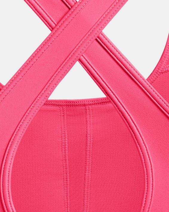 Women's UA Crossback Longline Sports Bra in Pink image number 11
