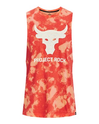 Player sin mangas estampada Project Rock Brahma para hombre, Orange, pdpMainDesktop image number 4