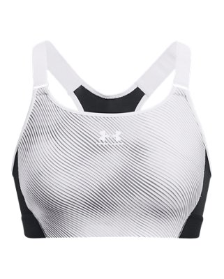 Bra deportivo de sujeci&oacute;n alta con estampado HeatGear Armour&reg; para mujer, Black, pdpMainDesktop image number 10