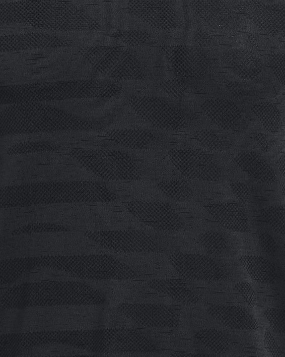 男士UA Seamless Ripple短袖T恤 in Black image number 4
