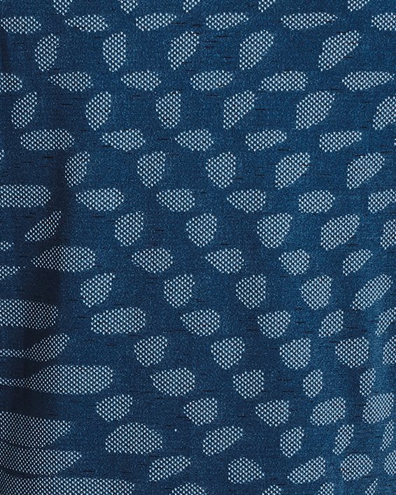 男士UA Seamless Ripple短袖T恤 in Blue image number 5