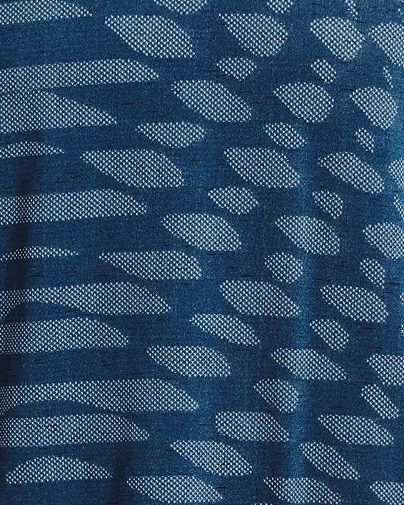 男士UA Seamless Ripple短袖T恤 in Blue image number 4