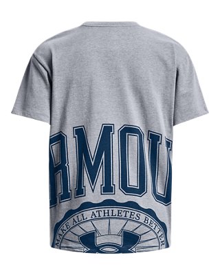 Playera manga corta UA Crest Heavyweight para mujer, Gray, pdpMainDesktop image number 5