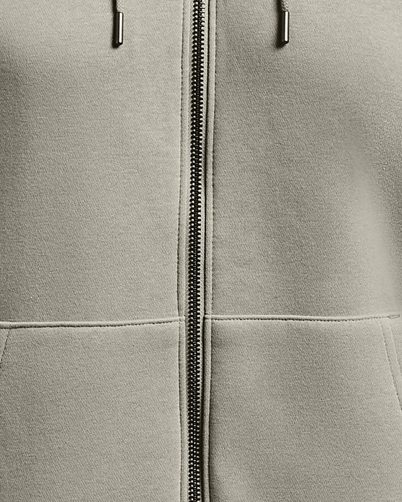 Women's UA Essential Fleece Full-Zip in Green image number 4