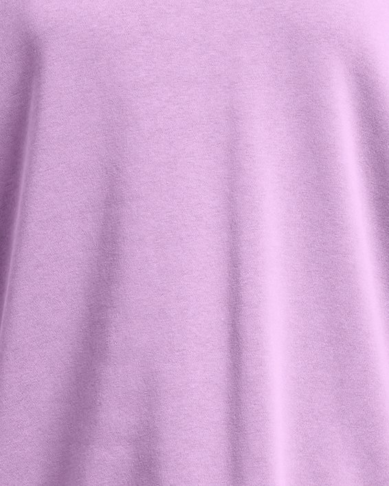 Damen UA Rival Fleece Oberteil mit Rundhalsausschnitt in Übergröße, Purple, pdpMainDesktop image number 3