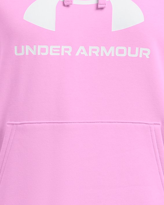 Women's UA Rival Fleece Big Logo Hoodie, Pink, pdpMainDesktop image number 3