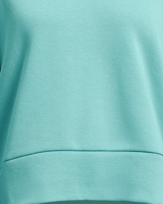 Krótka bluza dresowa dziewczęca z kapturem UA Rival Fleece Crop Hoodie, Green, pdpMainDesktop image number 0