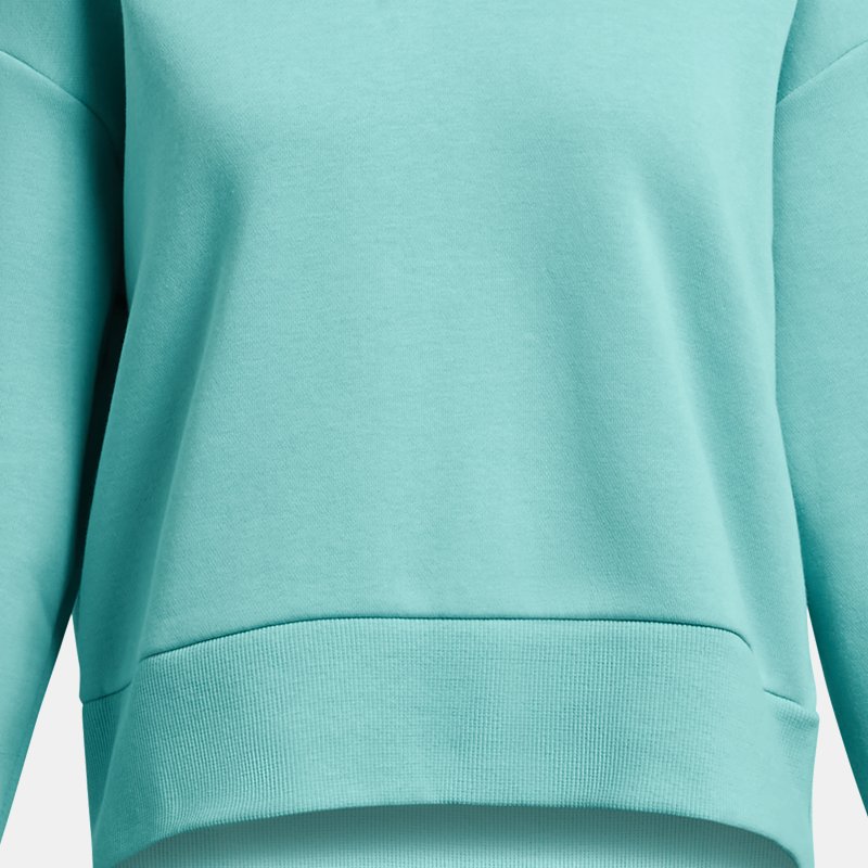 Sweat à capuche court Under Armour Rival Fleece pour fille Radial Turquoise / Blanc YLG (149 - 160 cm)