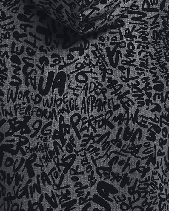 เสื้อฮู้ด UA Rival Fleece Printed สำหรับเด็กผู้หญิง in Black image number 1