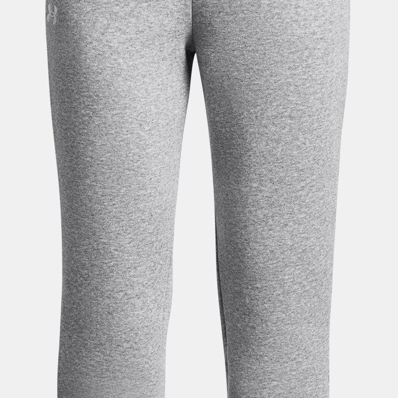 Pantalon de jogging Under Armour Rival Fleece pour fille Mod Gris Light Heather / Blanc YLG (149 - 160 cm)