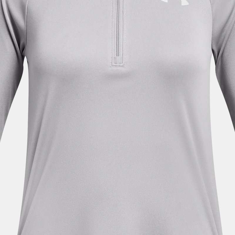 Girls'  Under Armour  Tech™ Graphic ½ Zip Mod Gray Light Heather / Metallic Silver YLG (59 - 63 in)