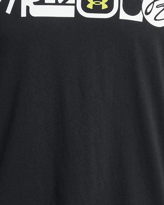 Men's UA Mixed Wordmark Short Sleeve in Black image number 4