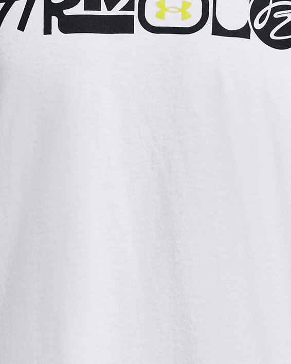 Men's UA Mixed Wordmark Short Sleeve in White image number 4