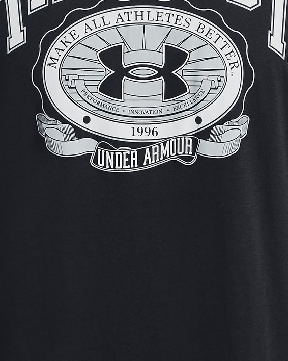 男士UA Collegiate Crest短袖T恤 in Black image number 4