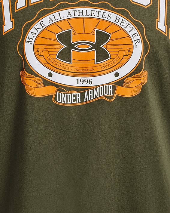 Men's UA Collegiate Crest Short Sleeve in Green image number 4