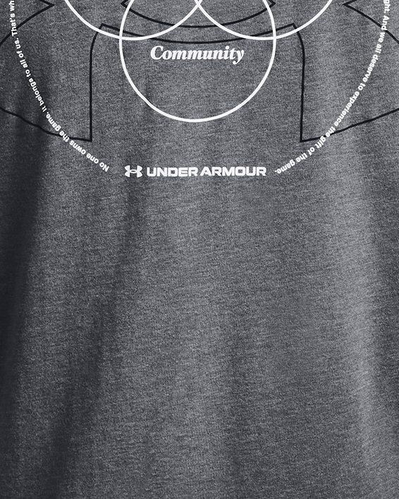 UA Kurzarm-Oberteil mit Confidence, Connection, Community-Schriftzug auf der linken Brust für Herren, Gray, pdpMainDesktop image number 5