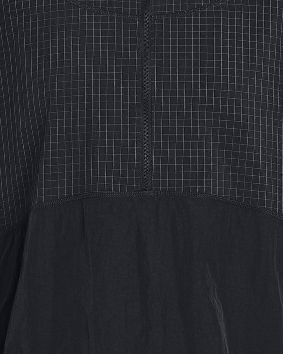Men's UA RUSH™ Woven ½ Zip Hoodie in Black image number 7