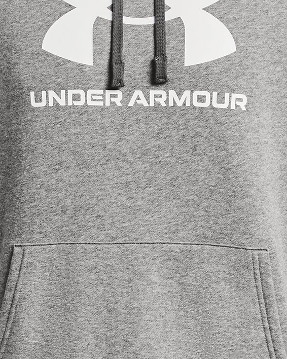 Men's UA Rival Fleece Logo Hoodie in Gray image number 4
