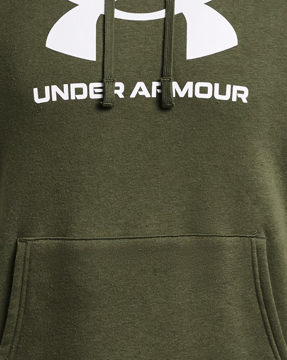 Men's UA Rival Fleece Logo Hoodie, Green, pdpMainDesktop image number 4