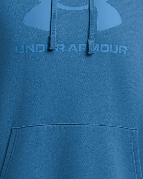Sudadera con capucha UA Rival Fleece Logo para hombre, Blue, pdpMainDesktop image number 3