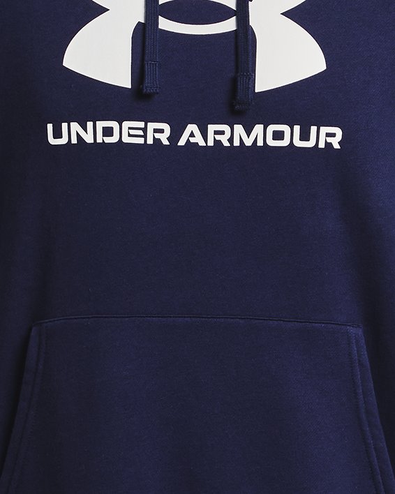 Sudadera con capucha de tejido Fleece y logotipo UA Rival para hombre, Blue, pdpMainDesktop image number 4