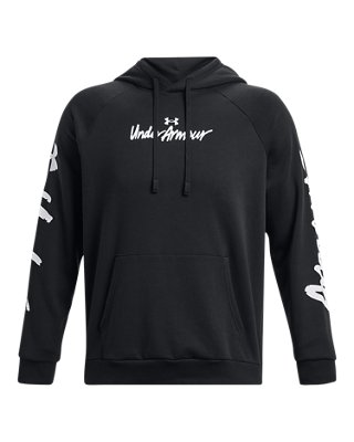 Sudadera UA Rival Fleece Graphic para hombre, Black, pdpMainDesktop image number 4