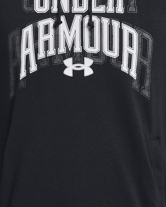 Men's UA Rival Terry Graphic Hoodie in Black image number 4