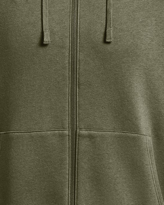 Men's UA Rival Fleece Full-Zip Hoodie, Green, pdpMainDesktop image number 4