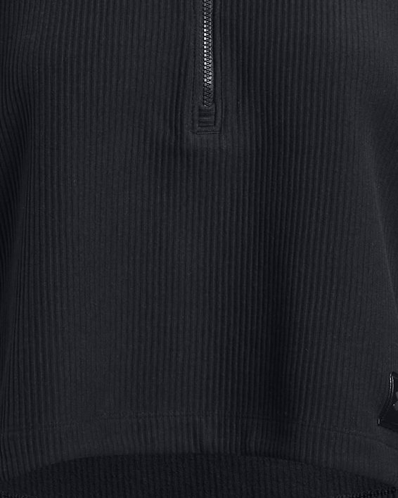 Women's UA Ottoman Fleece ¼ Zip in Black image number 4