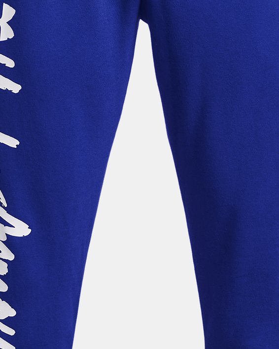 Pantalones de Entrenamiento UA Rival Fleece Graphic para Hombre, Blue, pdpMainDesktop image number 4