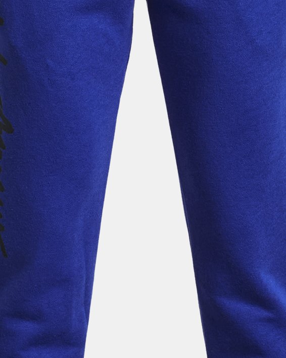 Pantalón de entrenamiento UA Rival Fleece Script para niño, Blue, pdpMainDesktop image number 0