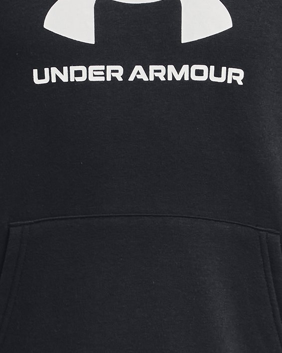 UA Rival Fleece-Hoodie mit großem Logo für Jungen, Black, pdpMainDesktop image number 0