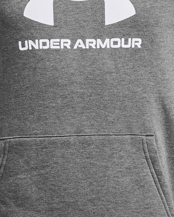 UA Rival Fleece-Hoodie mit großem Logo für Jungen, Gray, pdpMainDesktop image number 0
