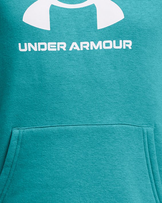 Boys' UA Rival Fleece Big Logo Hoodie, Blue, pdpMainDesktop image number 0