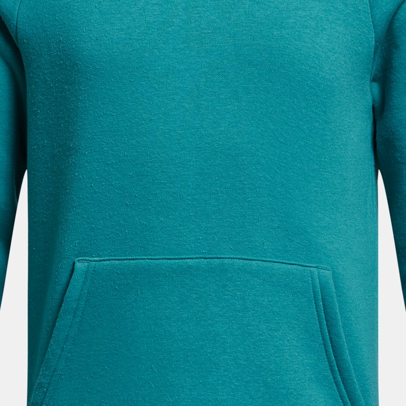 Boys' Under Armour Rival Fleece Hoodie Circuit Teal / White YLG (149 - 160 cm)