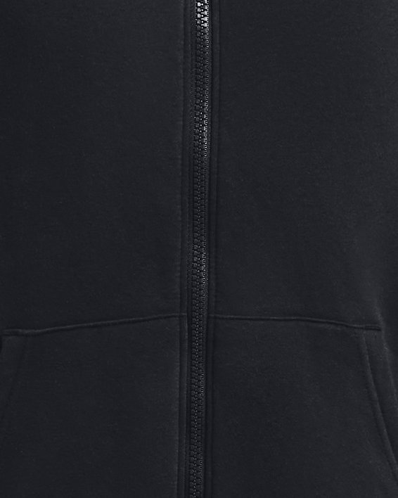 UA Rival Fleece-Hoodie mit durchgehendem Zip für Jungen, Black, pdpMainDesktop image number 0