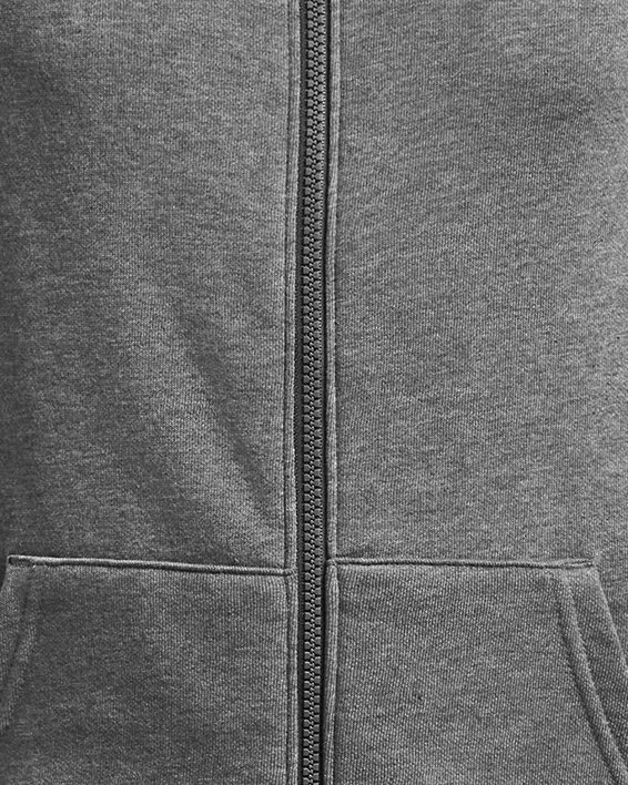 UA Rival Fleece-Hoodie mit durchgehendem Zip für Jungen, Gray, pdpMainDesktop image number 0