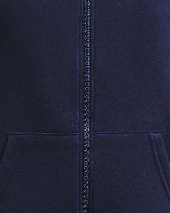 Zapinana na zamek bluza chłopięca z kapturem UA Rival Fleece, Blue, pdpMainDesktop image number 0