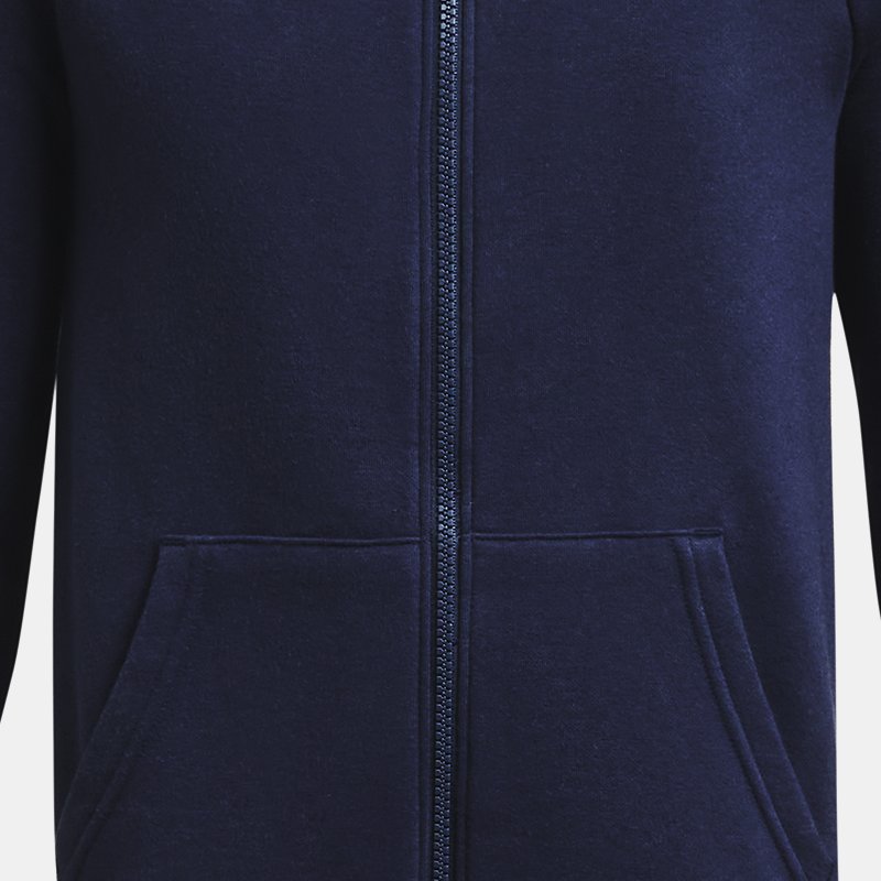 Boys'  Under Armour  Rival Fleece Full-Zip Hoodie Midnight Navy / White YLG (59 - 63 in)
