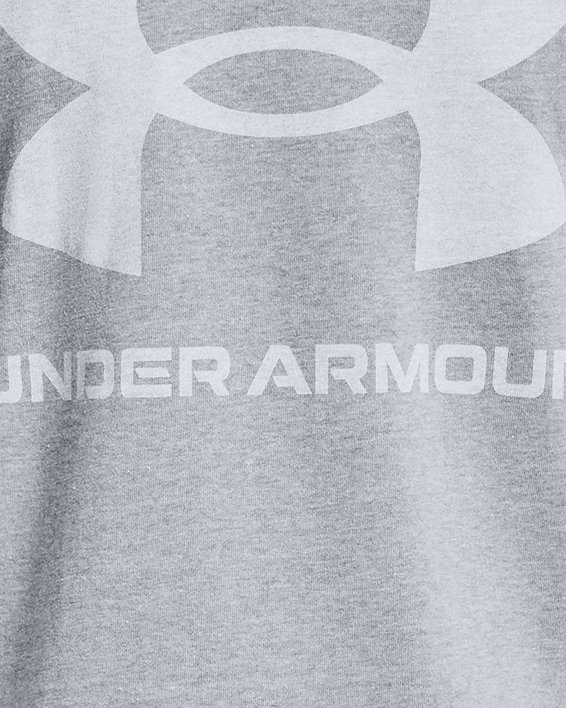 Women's UA Logo LC Oversized Heavyweight Short Sleeve, Gray, pdpMainDesktop image number 5