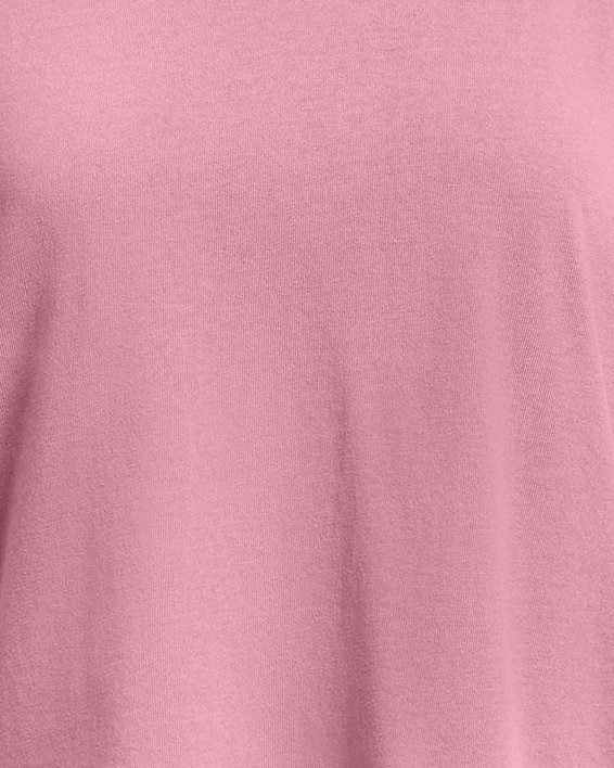 เสื้อแขนสั้นมีน้ำหนักทรงโอเวอร์ไซส์ UA Logo LC สำหรับผู้หญิง in Pink image number 7