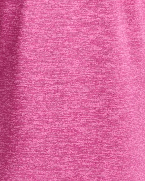 Girls' UA Tech™ Twist Big Logo Short Sleeve in Pink image number 1