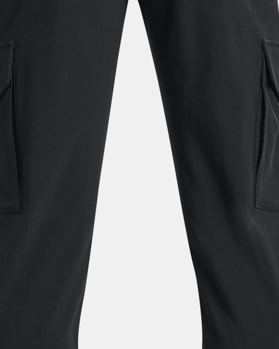 Boys' Project Rock Pennant Woven Cargo Pants in Black image number 1