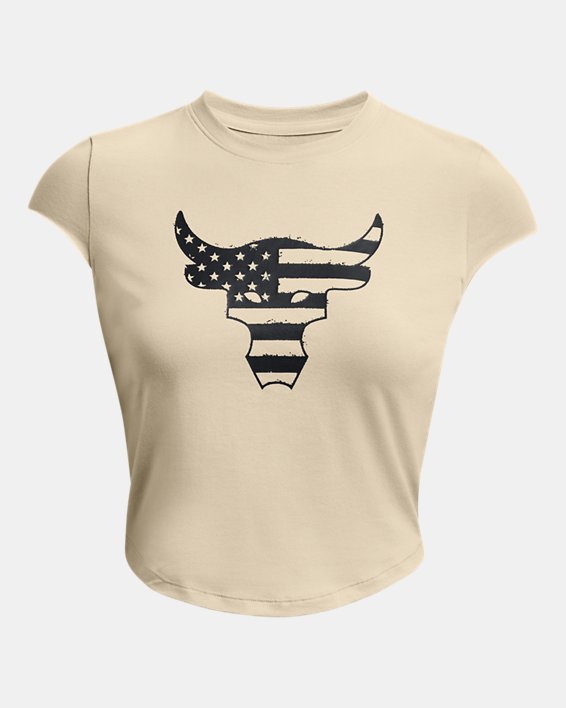 Under Armour Women's Project Rock Veterans Day Cap T-Shirt. 4