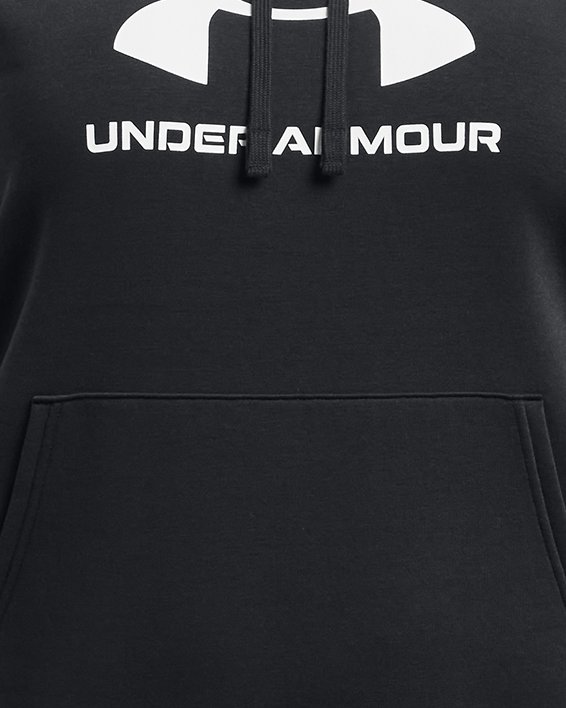 Women's UA Rival Fleece Logo Hoodie, Black, pdpMainDesktop image number 4