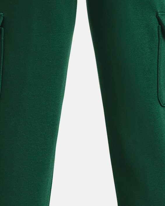 Boys' UA Icon Fleece Cargo Joggers in Green image number 1