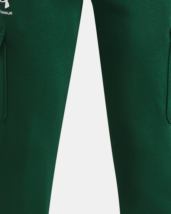 Boys' UA Icon Fleece Cargo Joggers in Green image number 0