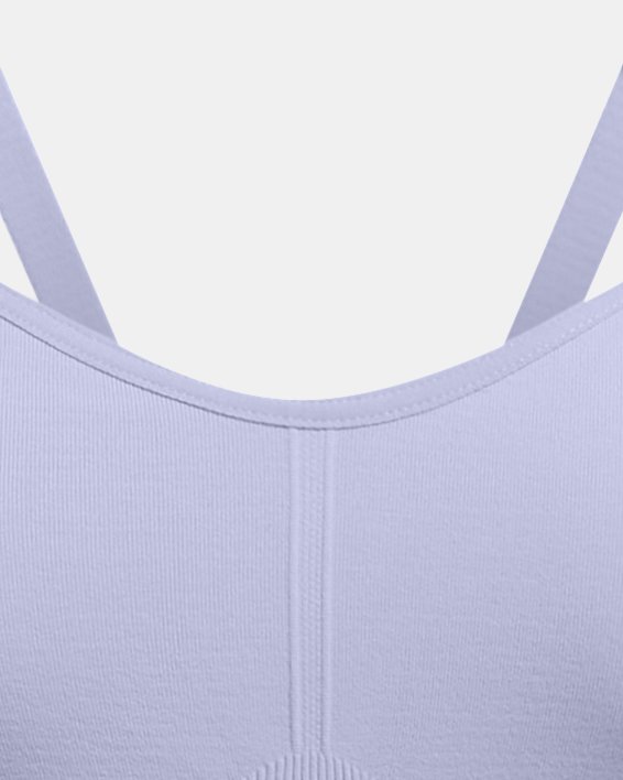 Under Armour Seamless Low Space Dye Bra Women's Bra, Gray ($28) ❤ liked on  Polyvore featuring activewear, sports bras, gre…