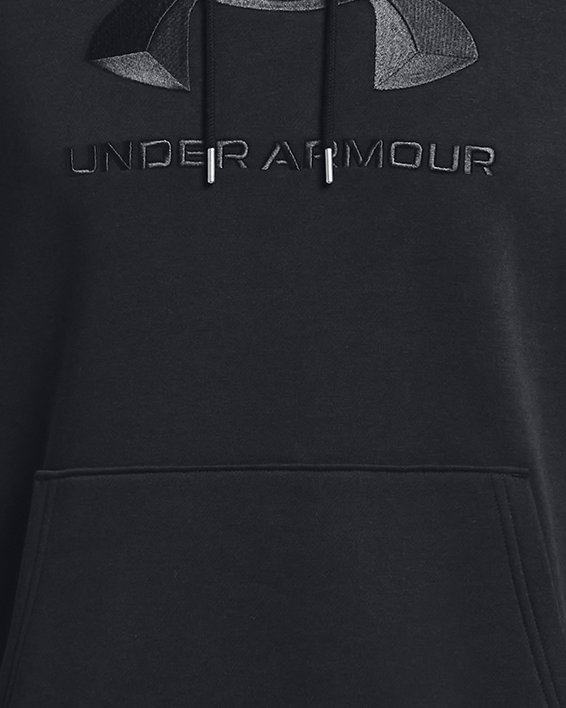 Men's Under Armour Fleece big logo hoodie black medium at